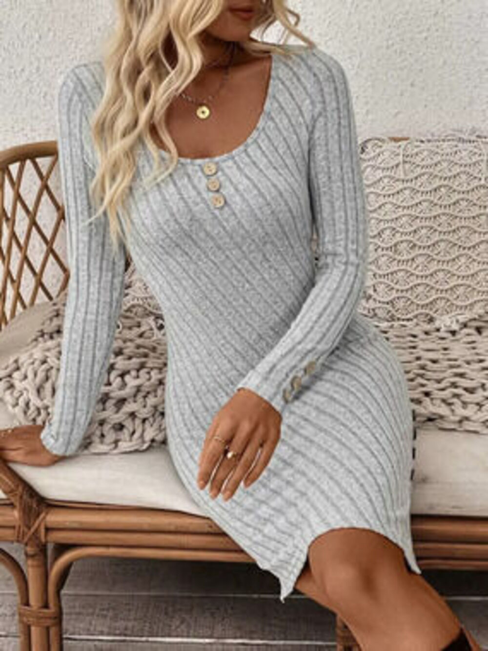 Spring Summer Basic Simple Elegant Mini Dress Versatile Work Slim - Picture 5 of 6